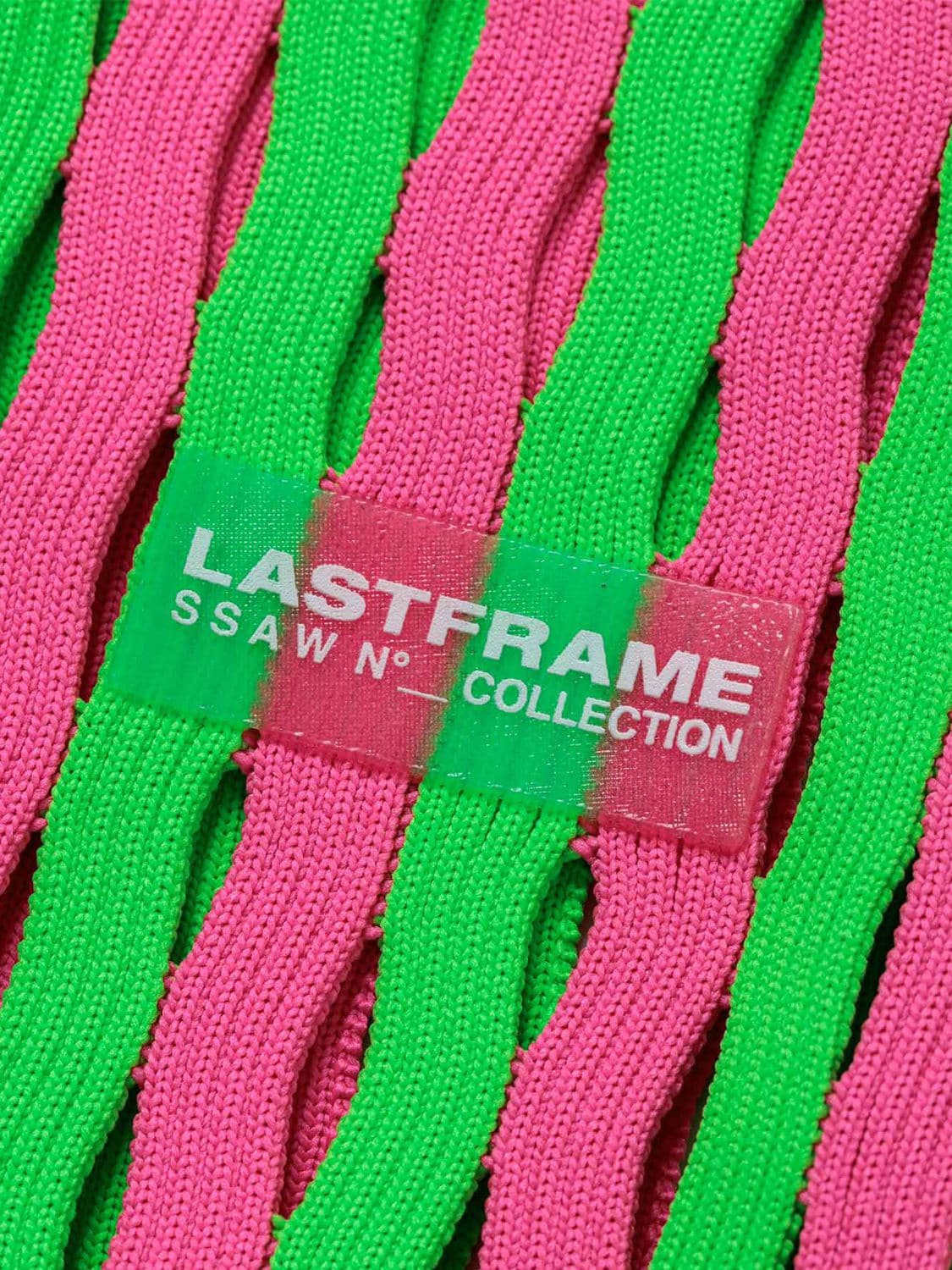 Lastframe Small Striped Mesh Market Bag In Neongreen,pink | ModeSens