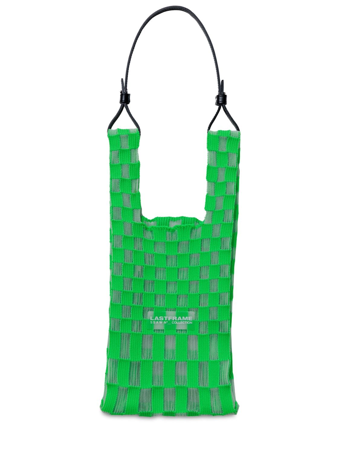 Lastframe Small Sheer Ichimatsu Market Bag In Neon Green | ModeSens