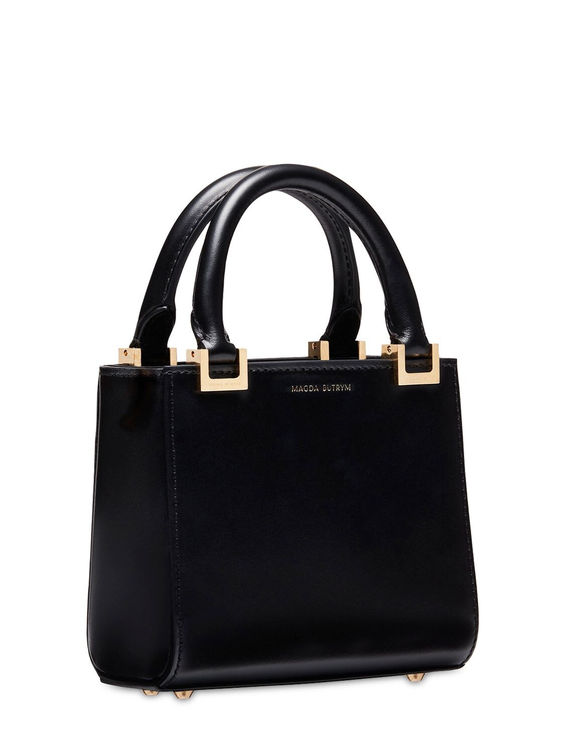 Shop Magda Butrym Leather Zorya Micro Bag In Black