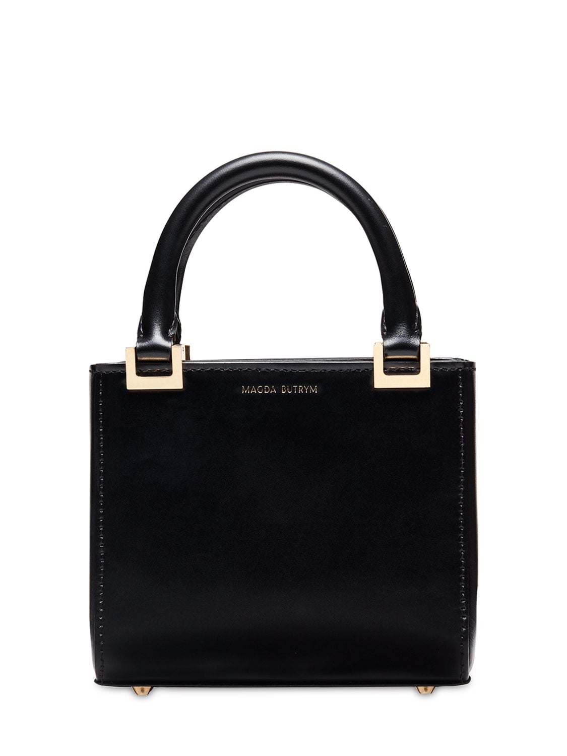 Shop Magda Butrym Leather Zorya Micro Bag In Black