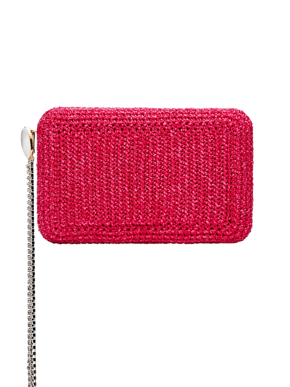 Magda Butrym Lelia Crochet Clutch Bag In Pink