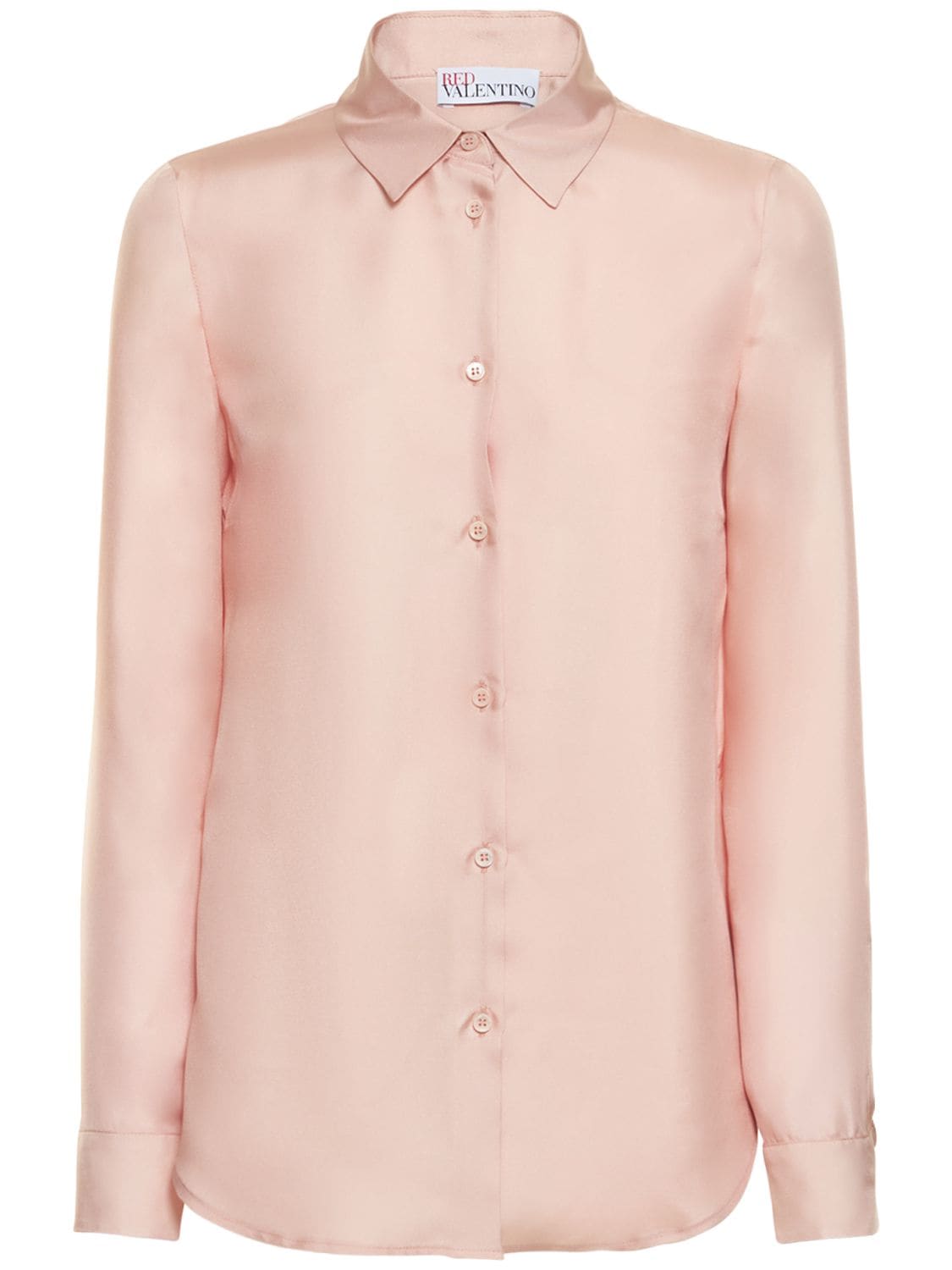 Red Valentino Silk Twill Shirt In Pink