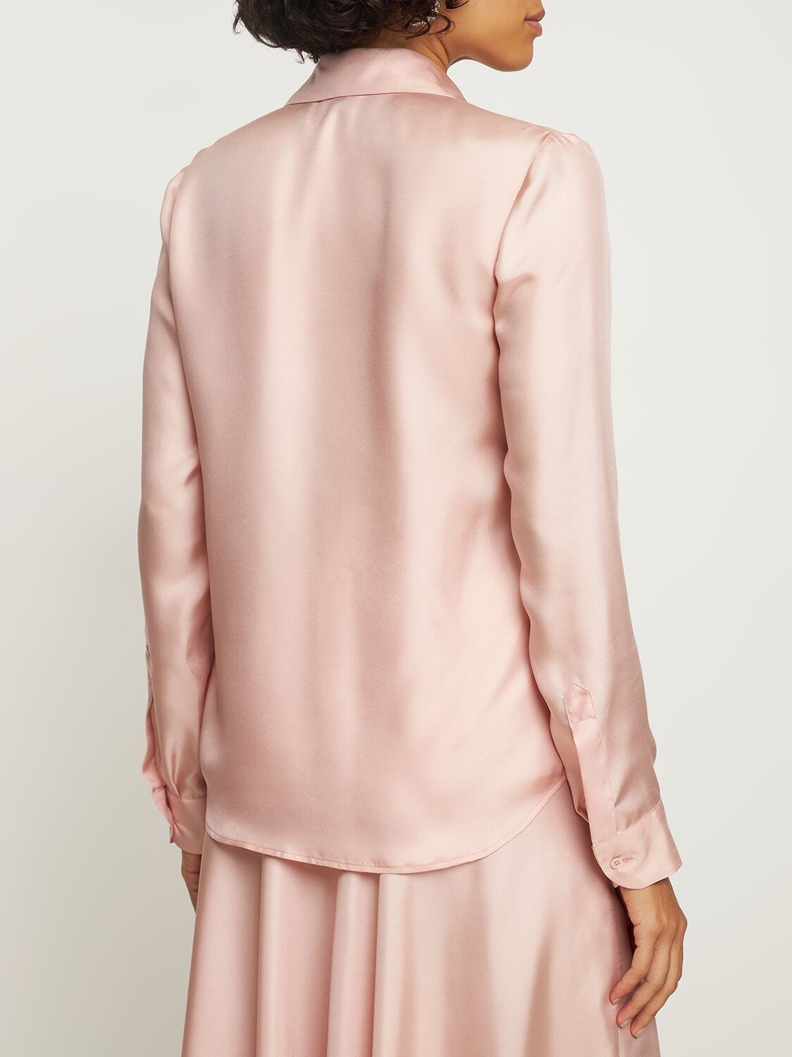 Shop Red Valentino Silk Twill Shirt In Pink