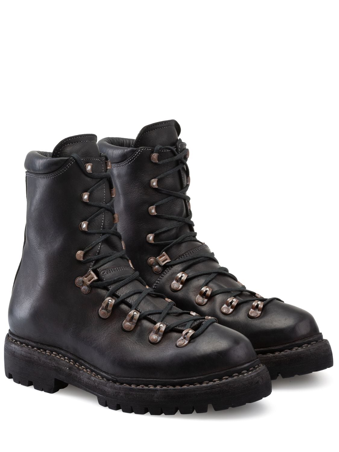 Guidi 20mm Leather Hiking Boots In Black | ModeSens