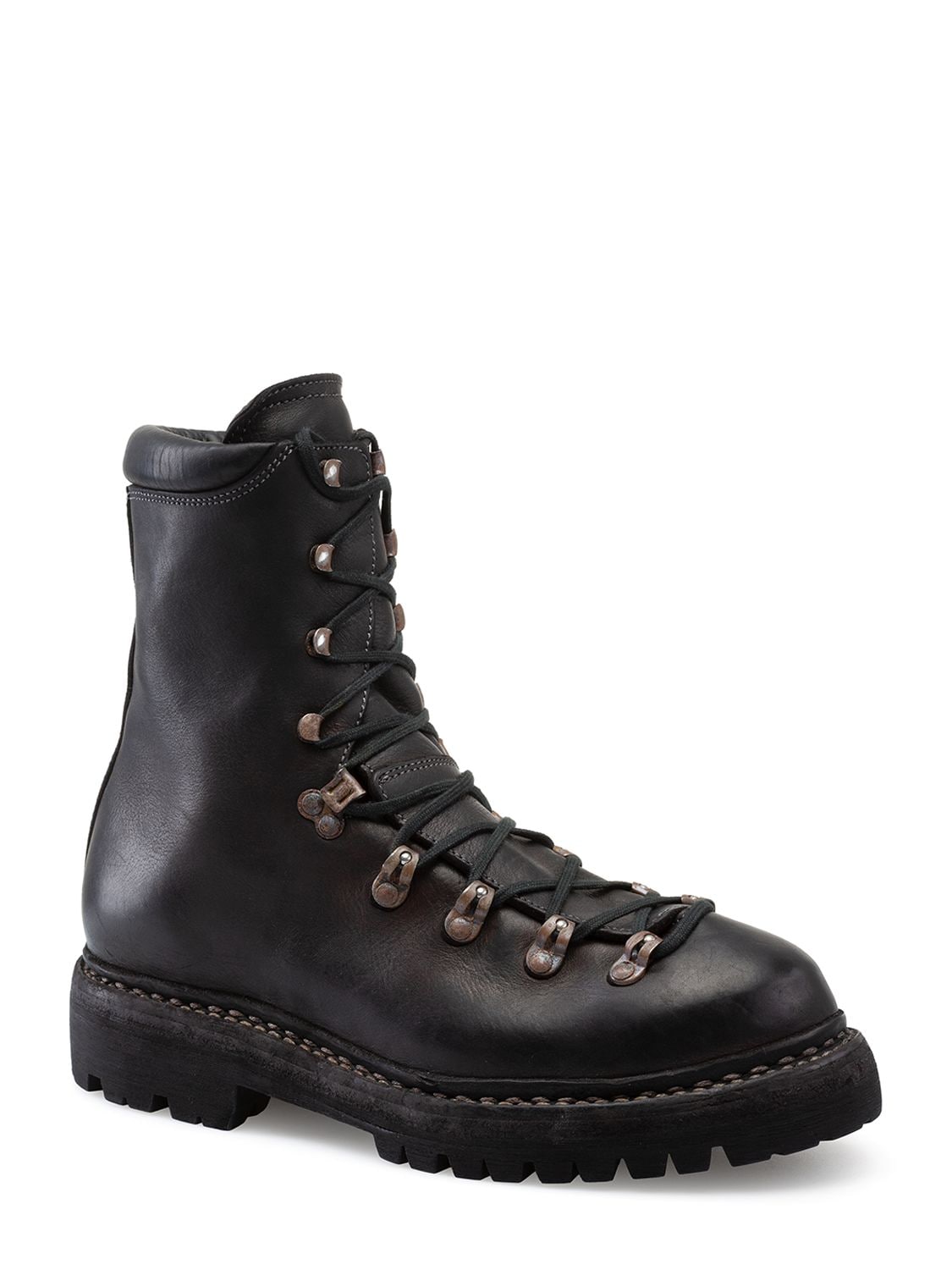 Guidi 20mm Leather Hiking Boots In Black | ModeSens