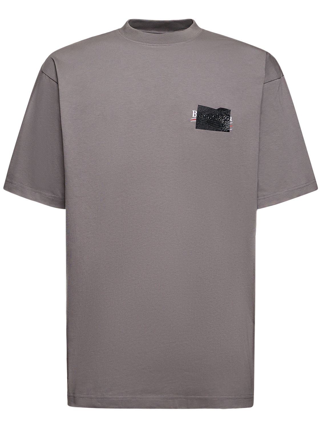 Image of Taped Logo Cotton T-shirt