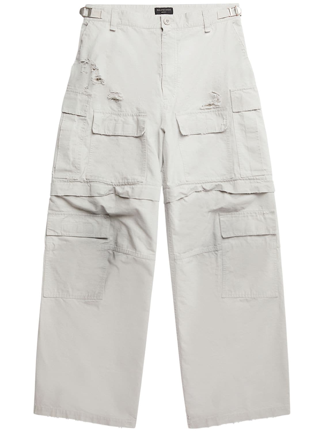 Image of Distressed Ripstop Cotton Pants