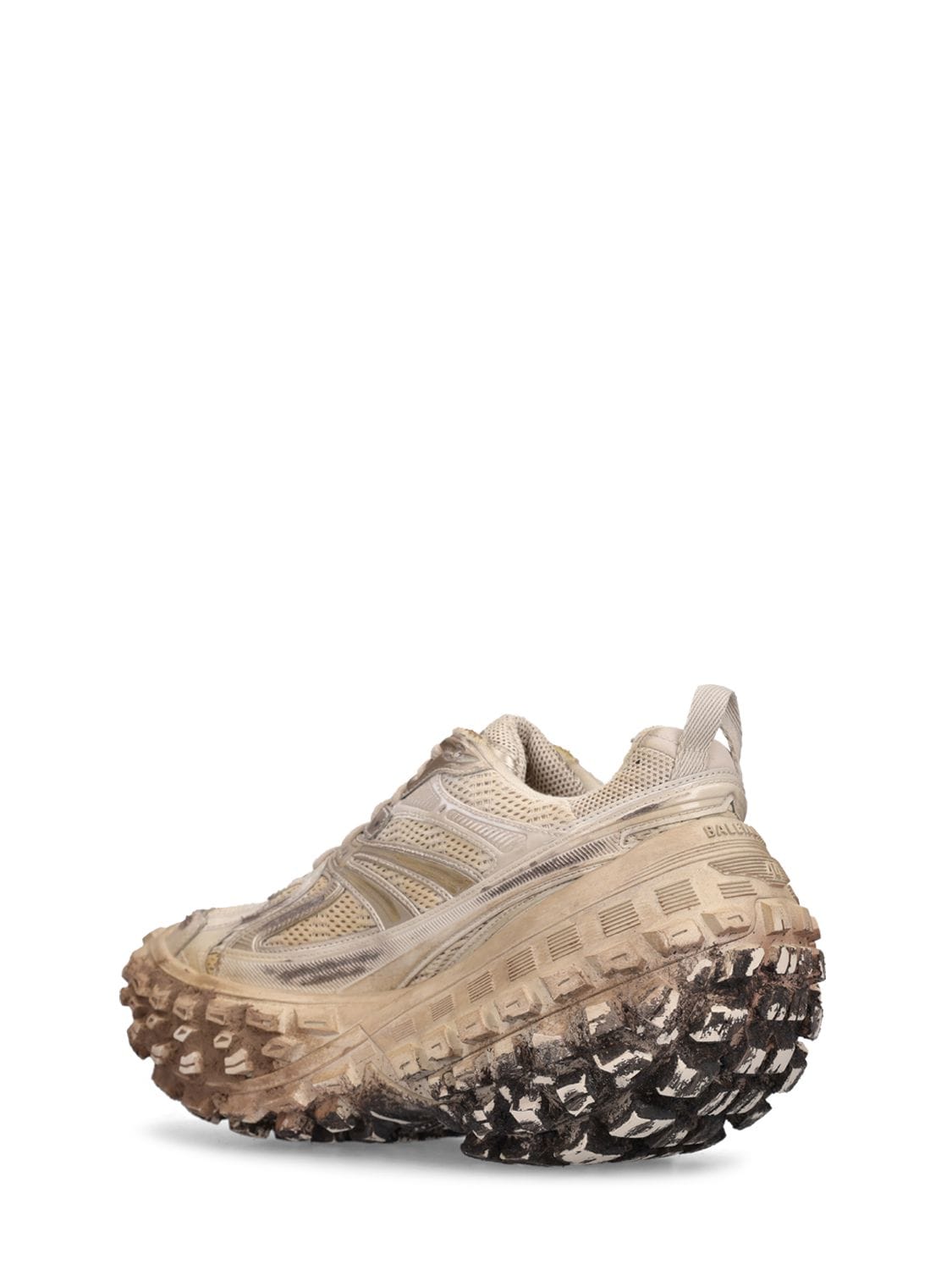 Shop Balenciaga Bouncer Sneakers In Beige Destroyed