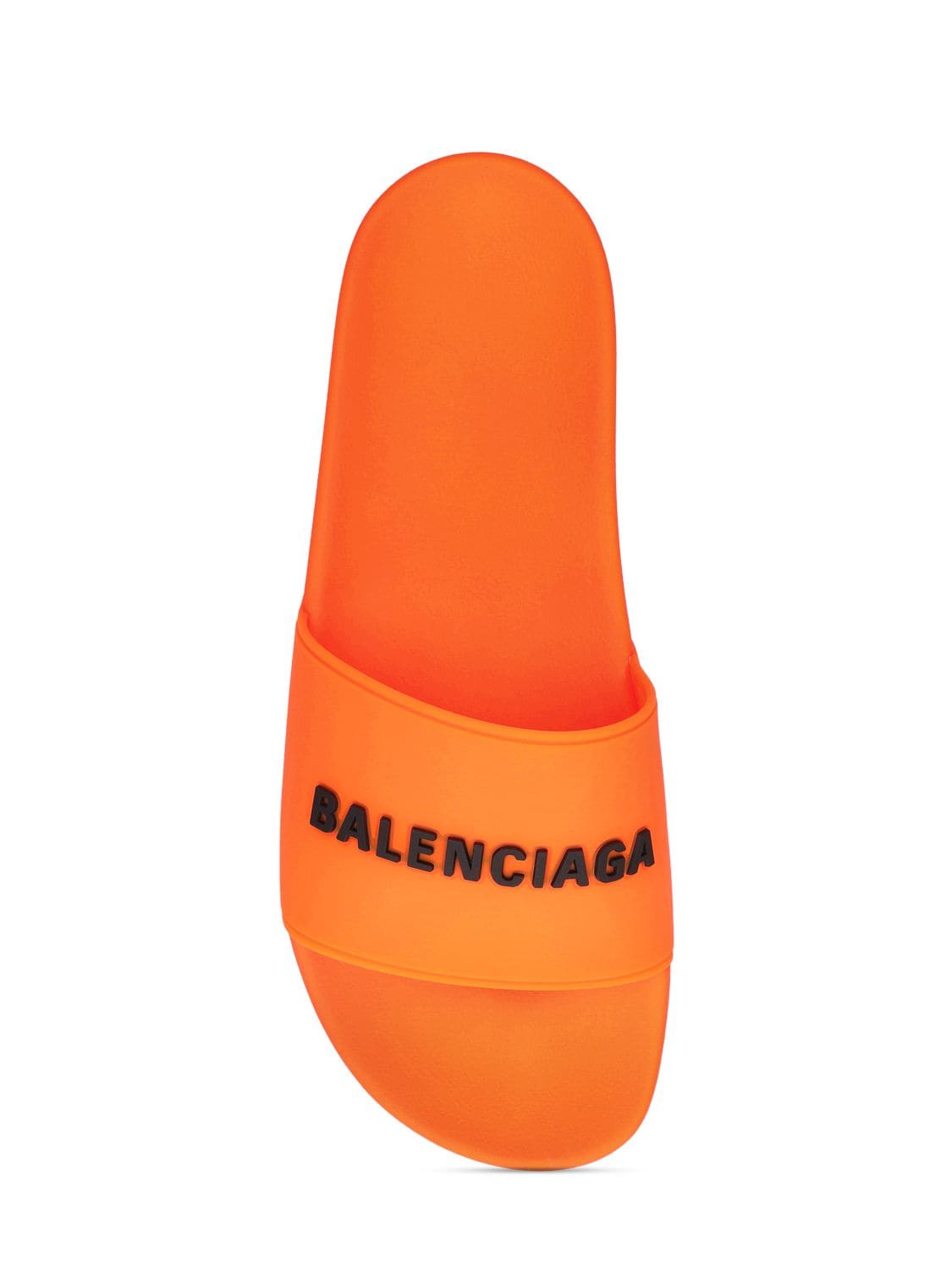 Shop Balenciaga Pool Slide Sandals In Neon Orange