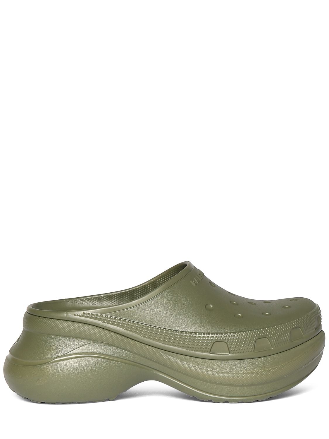 Balenciaga X Crocs Rubber Slides In Green