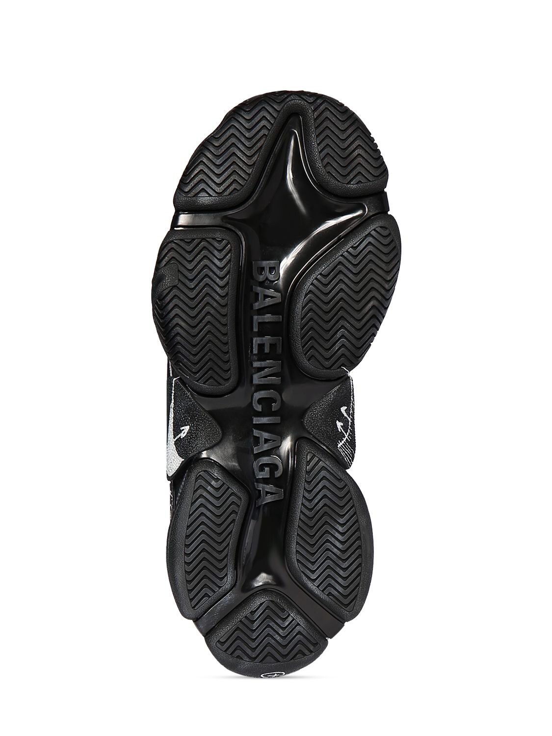 Shop Balenciaga Triple S Sneakers In Black,white