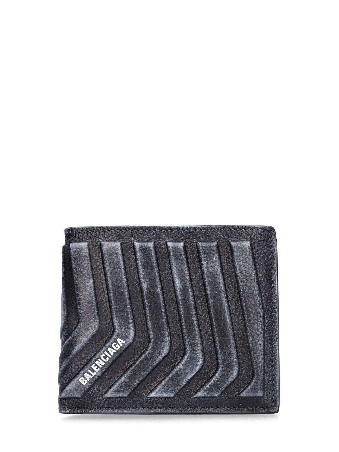 Balenciaga Leather Wallet In Black,white