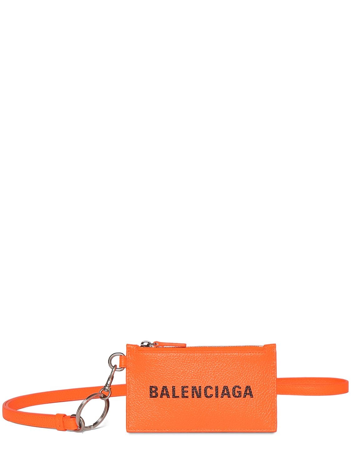 Balenciaga Wallet W/ Keyring In Neon Orange