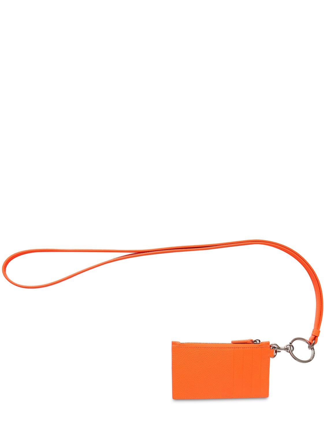 Shop Balenciaga Wallet W/ Keyring In Neon Orange
