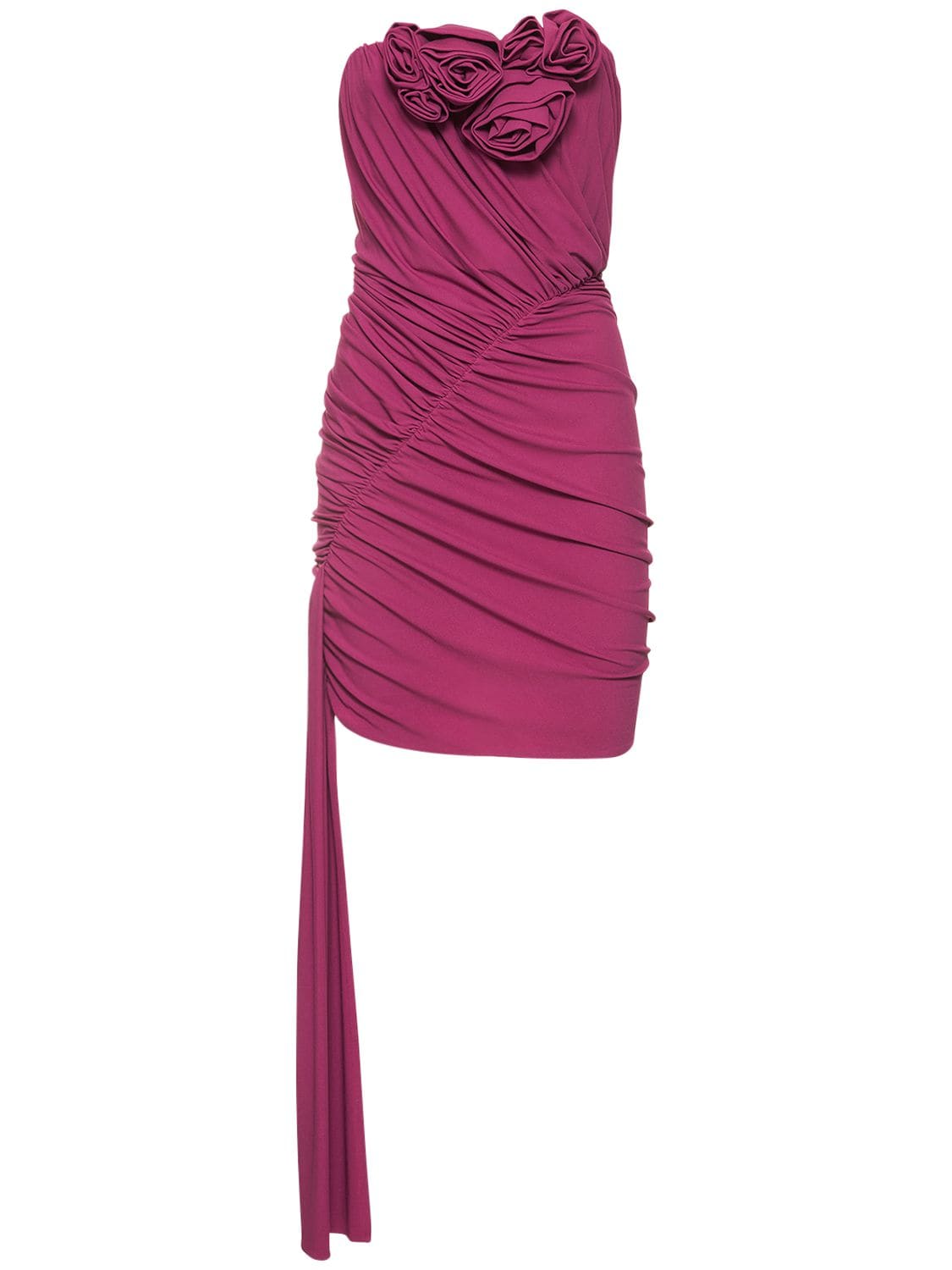 Ruched Jersey Strapless Mini Dress – WOMEN > CLOTHING > DRESSES