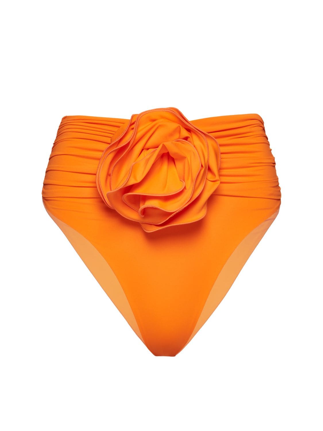 Magda Butrym High Rise 3d Flower Bikini Bottom In Orange