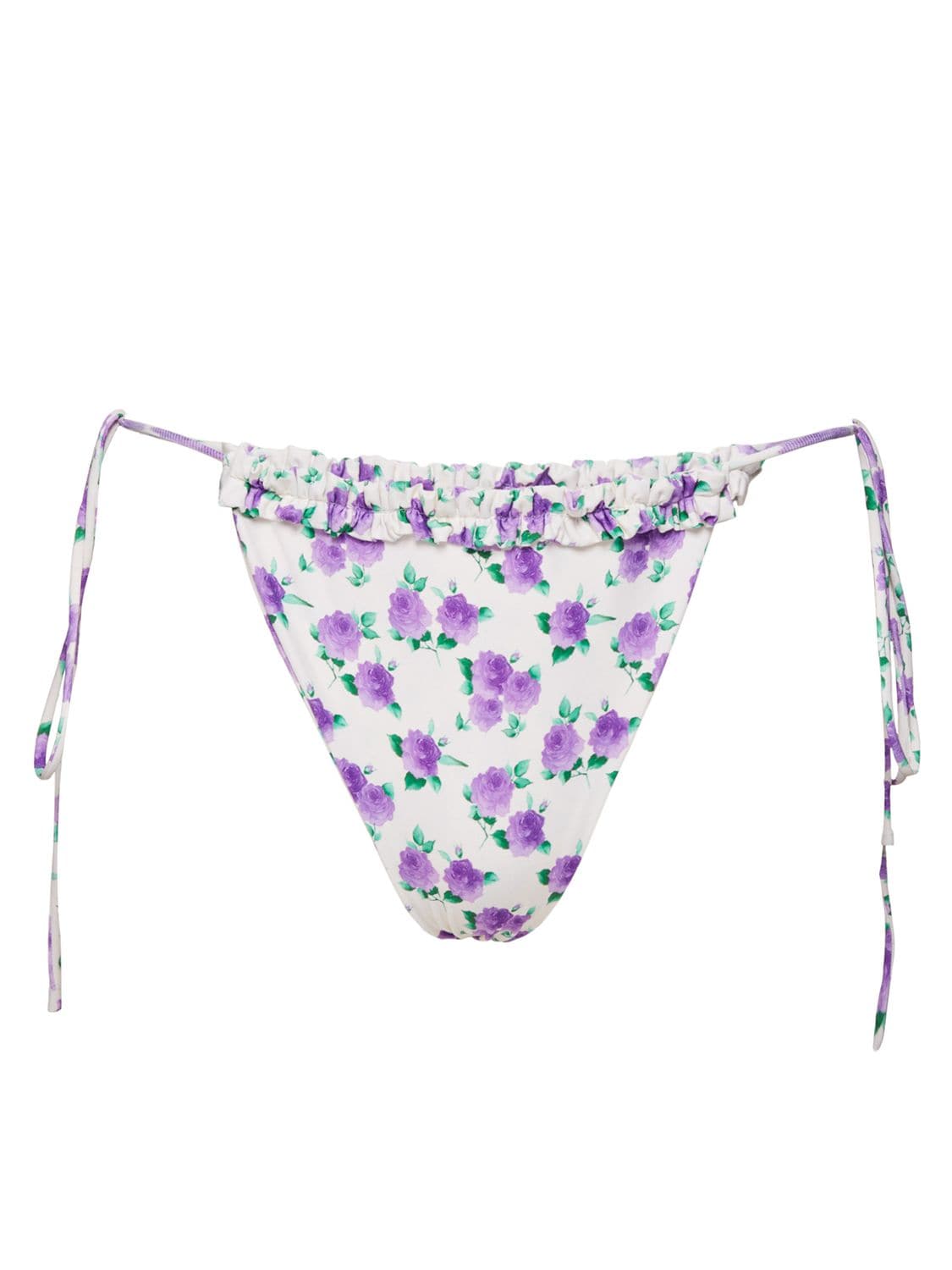 Magda Butrym Printed Side Tie Bikini Bottom In Violet Print