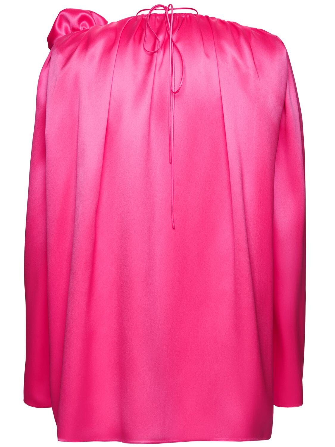 Shop Magda Butrym Silk Satin V Neck Flower Blouse In Pink