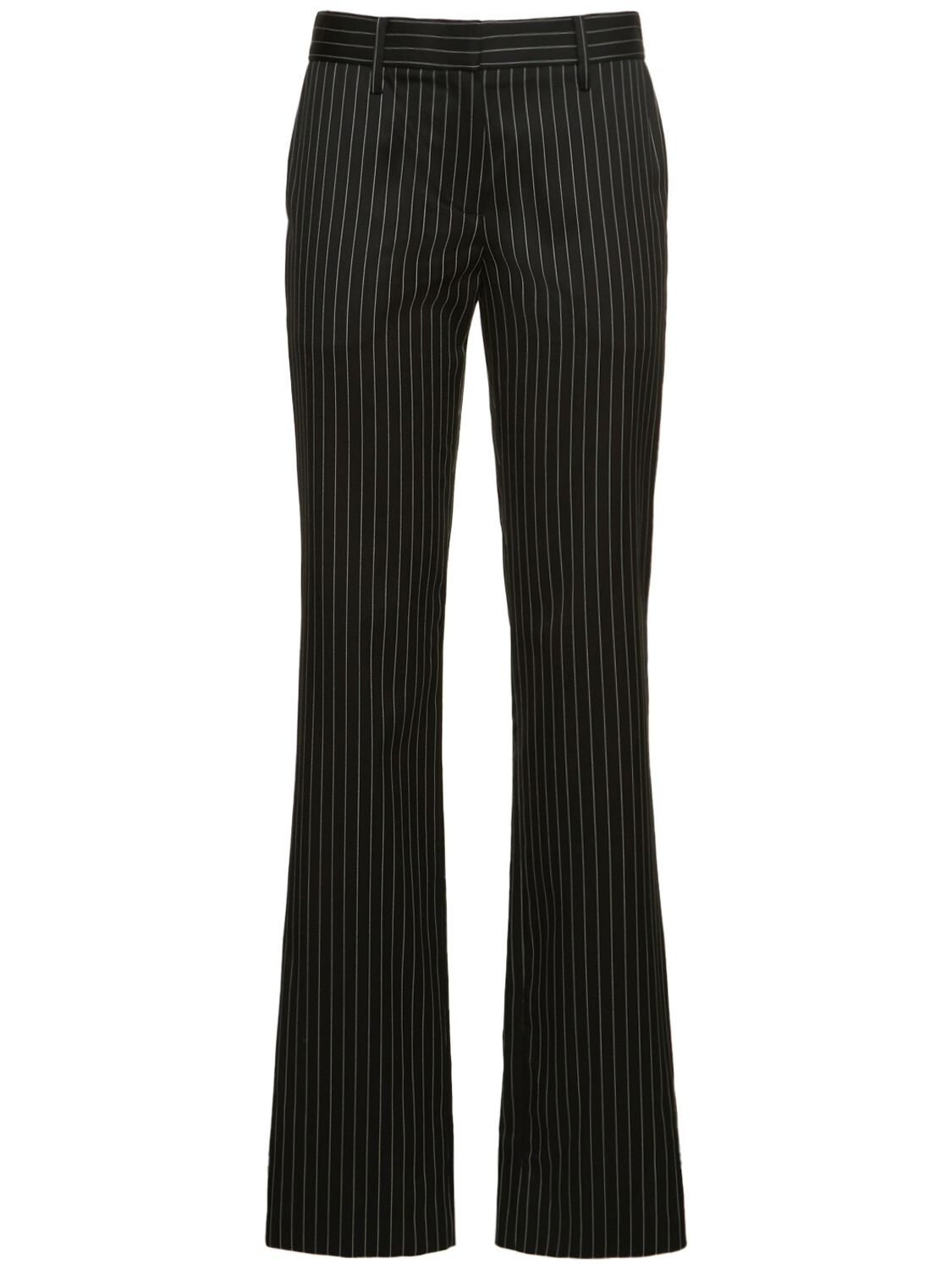 Striped Twill Low Rise Pants – WOMEN > CLOTHING > PANTS