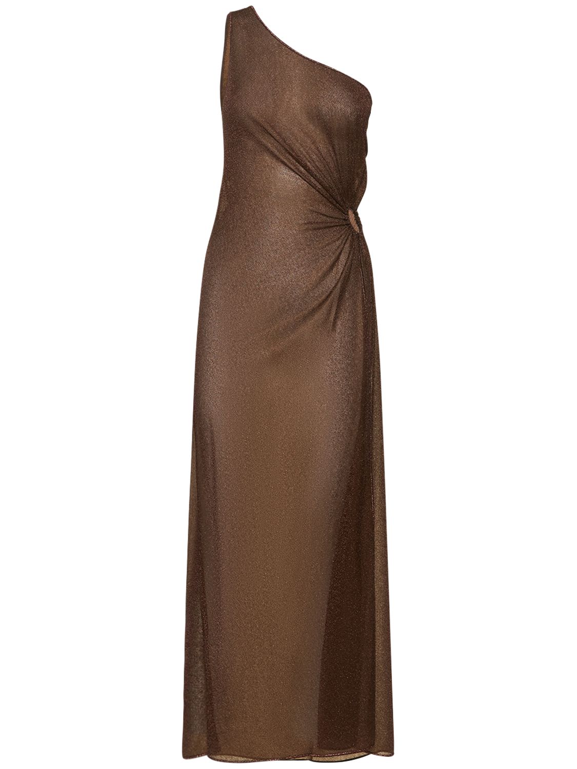 Oséree Swimwear Lumière ring oneshoulder midi dress Brown