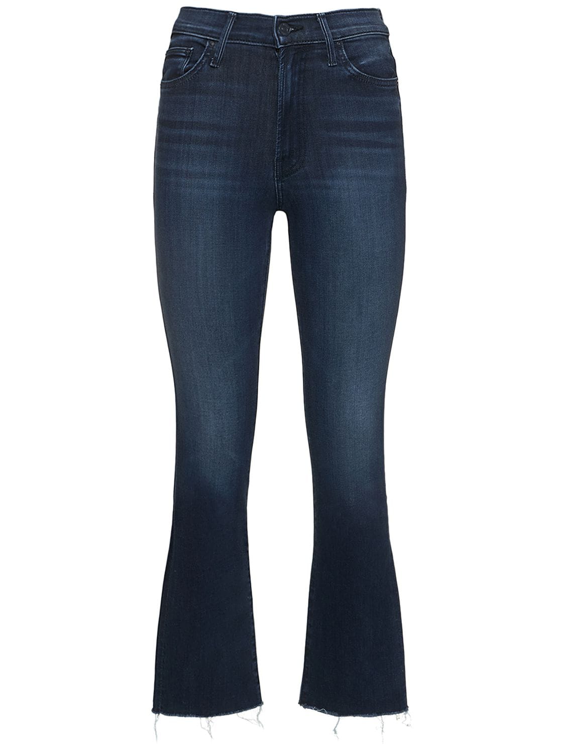 Shop Mother The Insider Ankle Fray Stretch Jeans In Blue
