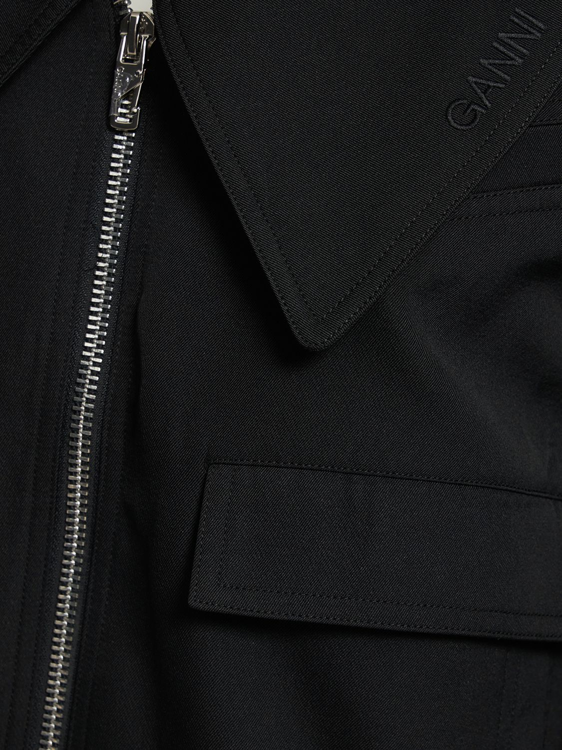Oversized Collar Jacket In Black