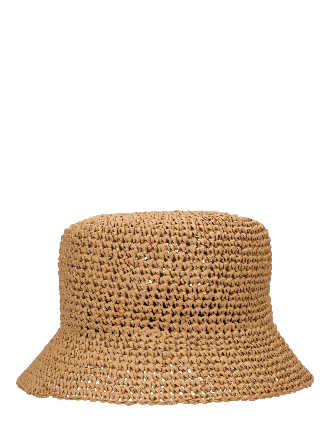 Shop Burberry Crochet Bucket Hat In Beige,black
