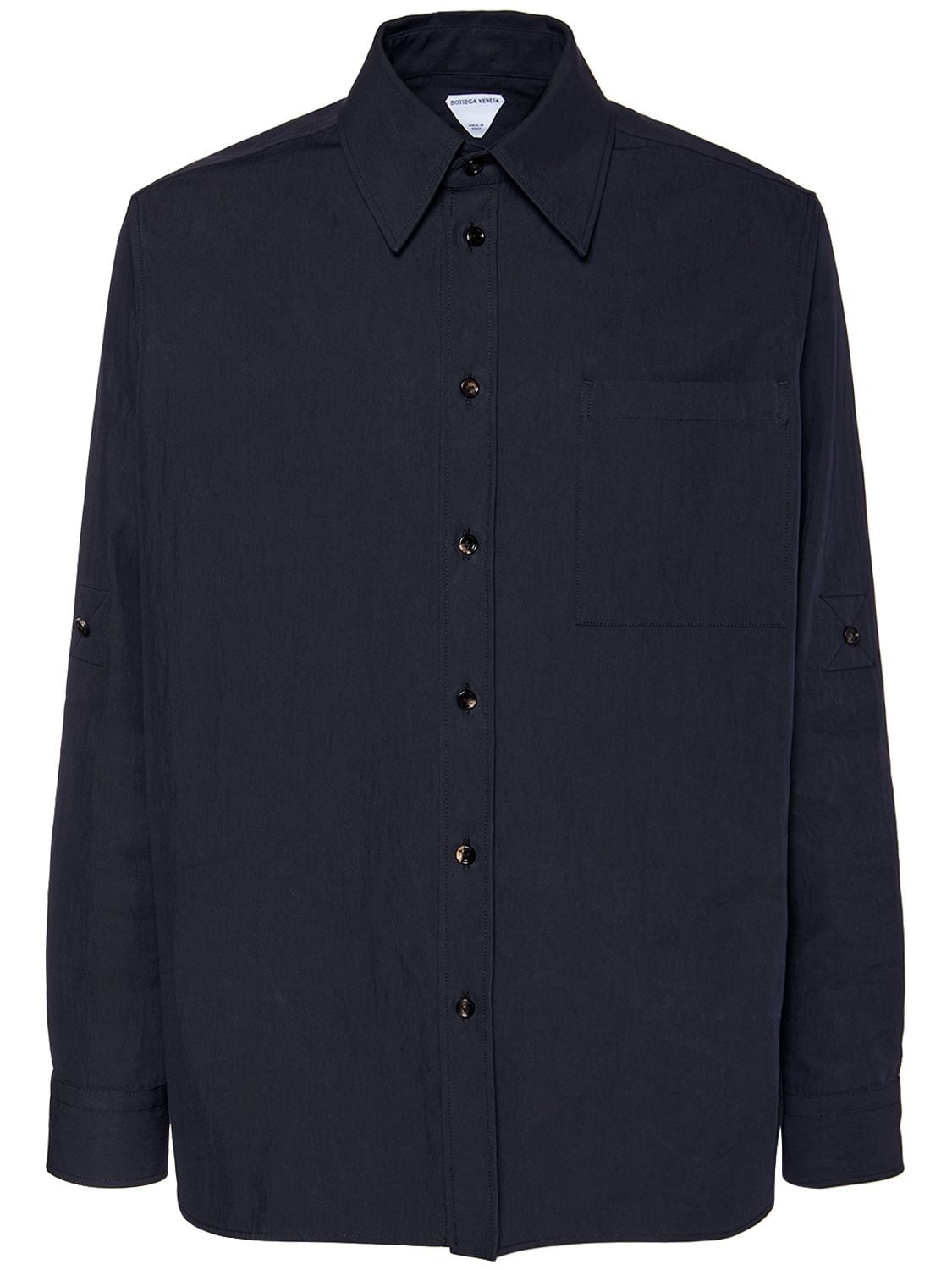 Image of Cotton Twill Rolled-up Shirt