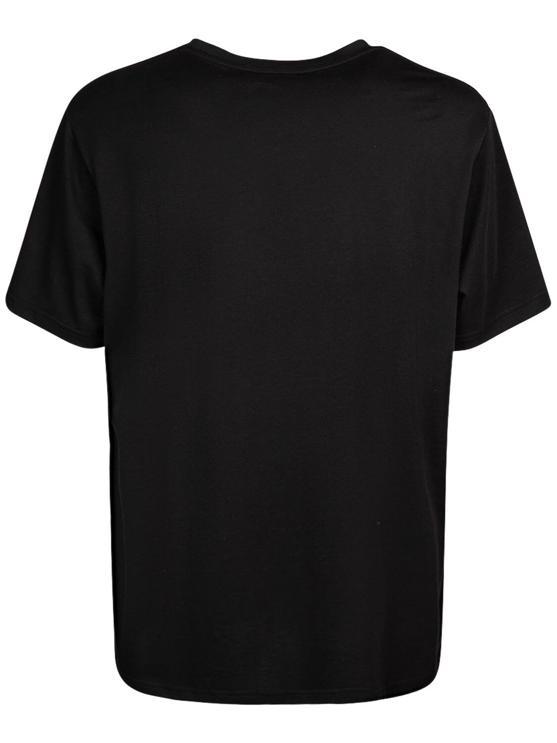 Shop Balmain Flocked & Foiled Logo T-shirt In Black,gold