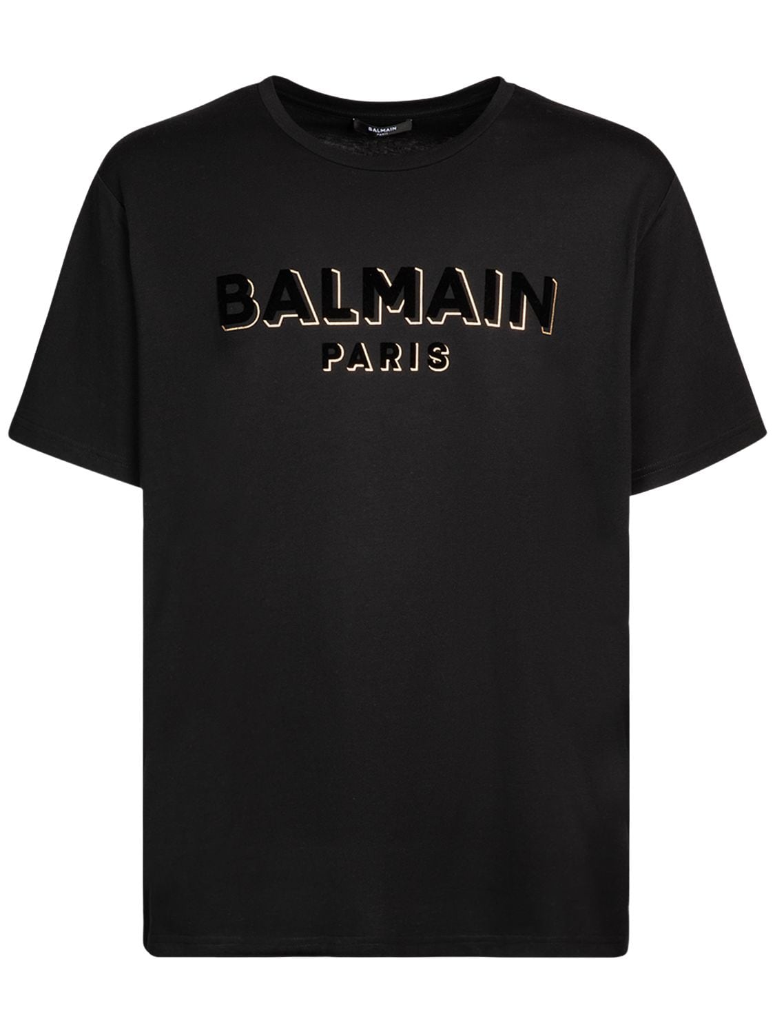 BALMAIN Flocked & Foiled Logo T-shirt