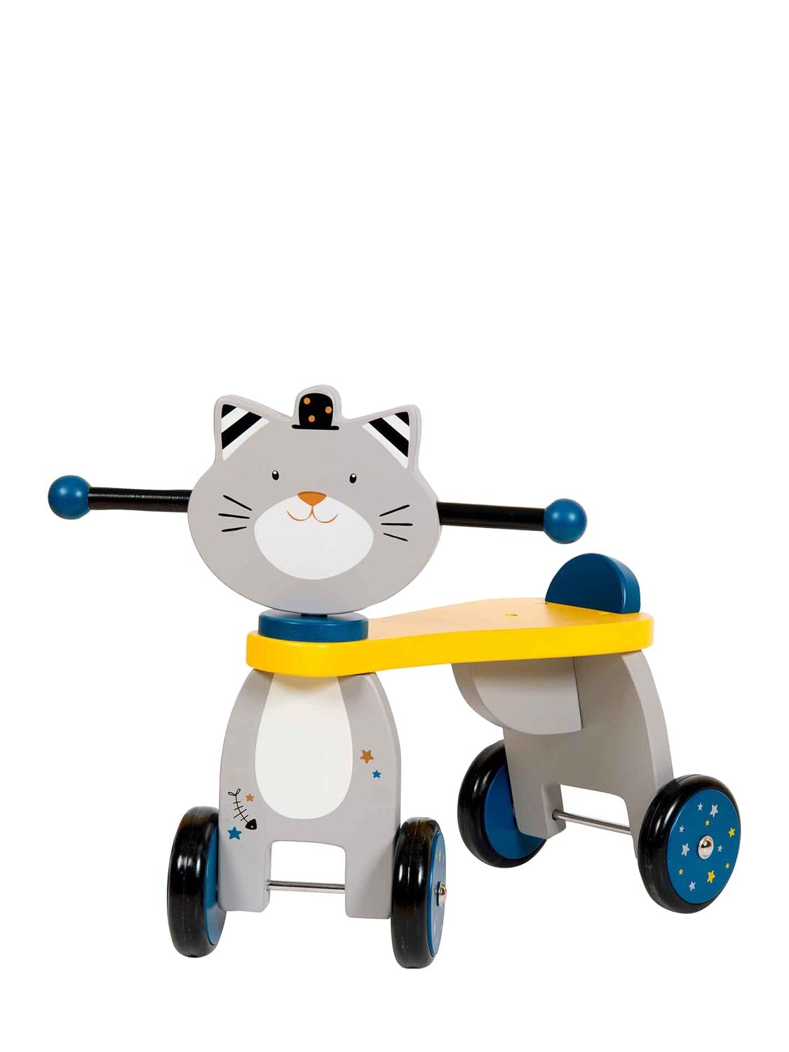Moulin Roty Fernand The Cat Wooden Ride-on Toy In Multicolor