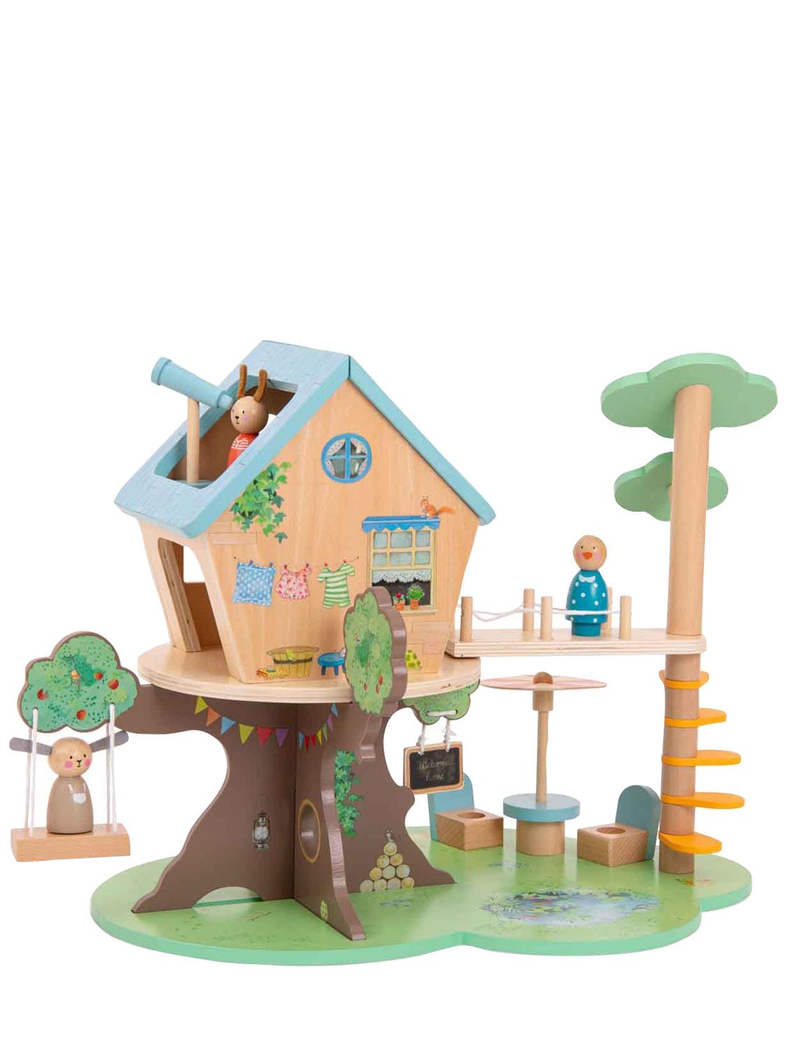 Shop Moulin Roty Wooden Tree House Toy In Multicolor