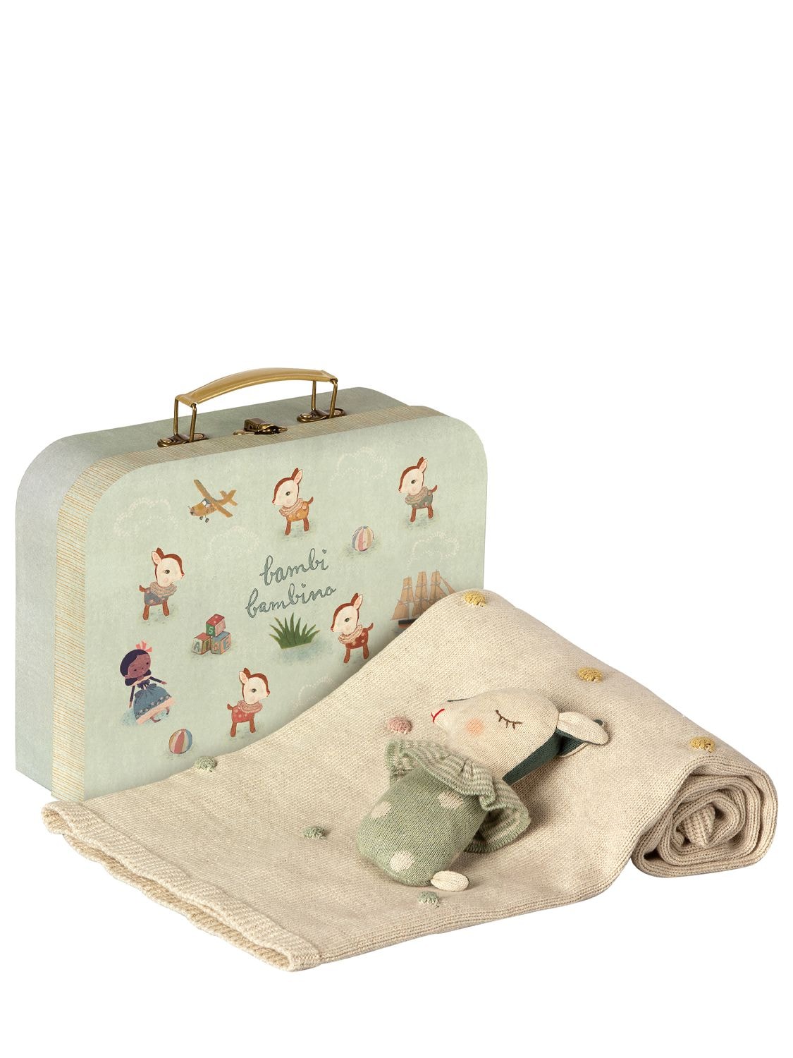 Maileg Baby Blanket, Toy & Box Set In Multicolor