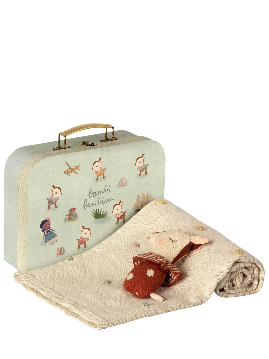 Maileg Baby Blanket, Toy & Box Set In Multicolor