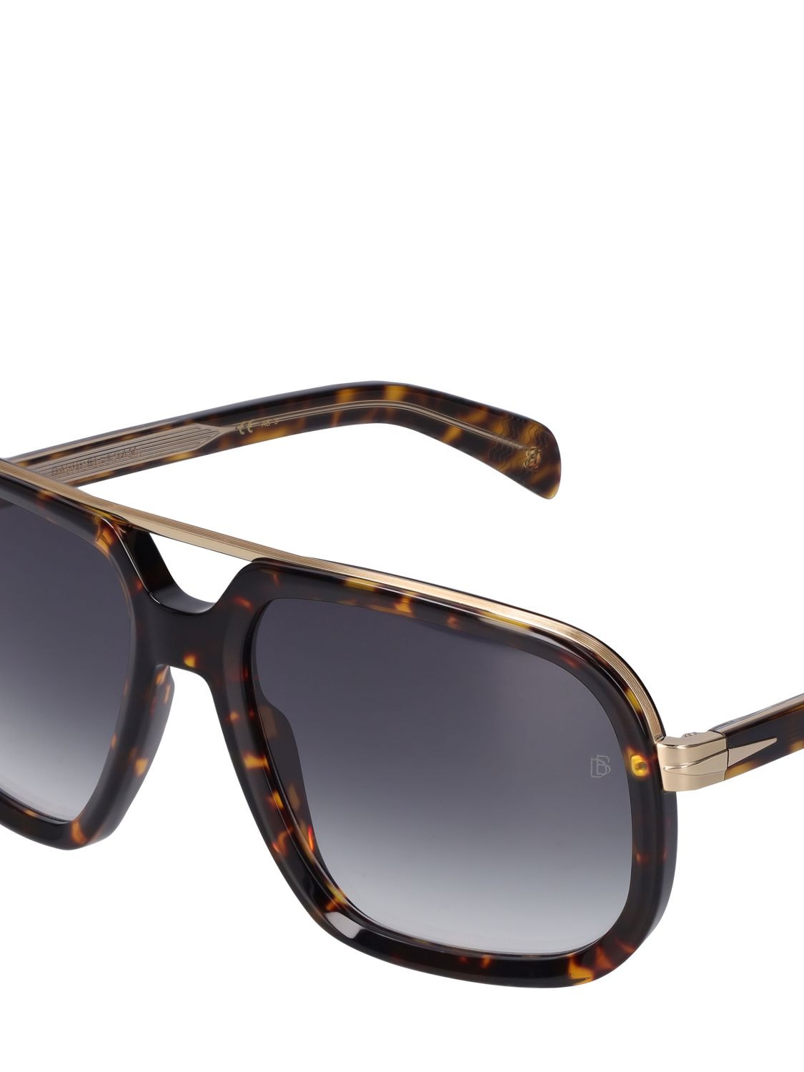 Db Eyewear By David Beckham Db Pilot Acetate Sunglasses In Havana,grey