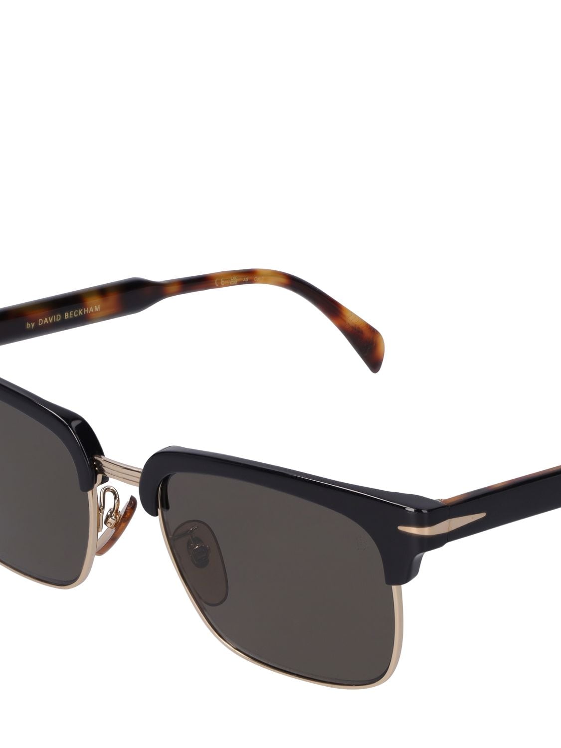 Shop Db Eyewear By David Beckham Db Squared Metal Sunglasses In Black,grey