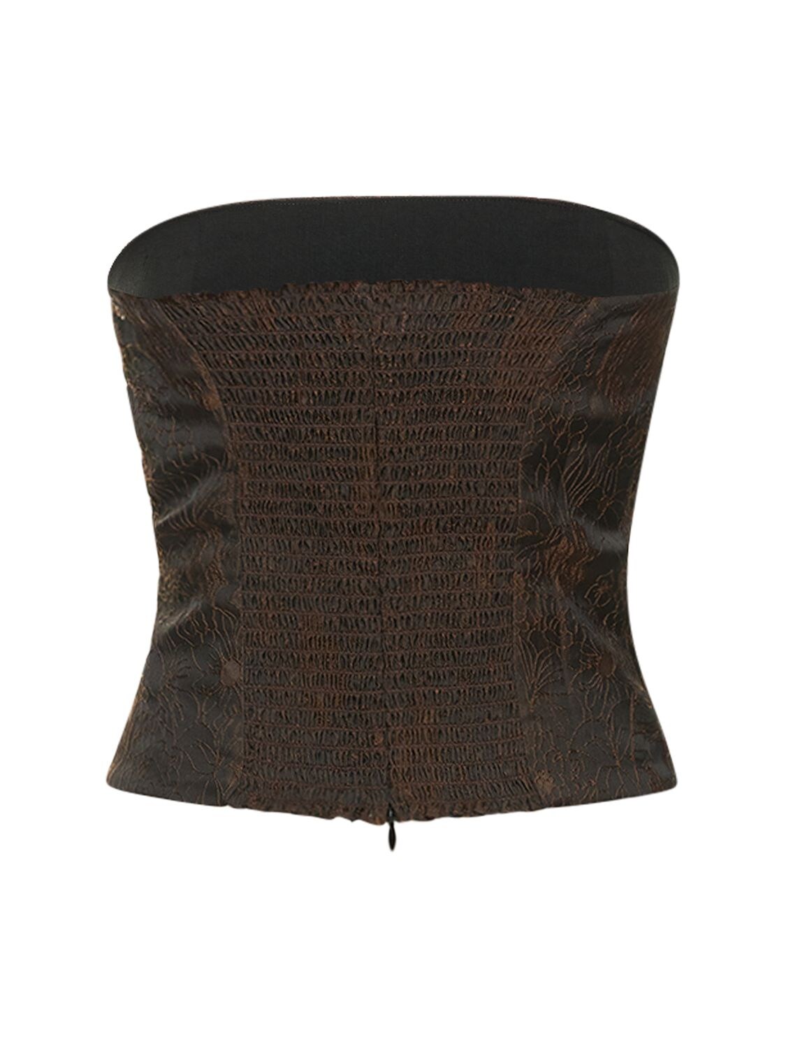 Shop Reformation Giorgia Strapless Top In Brown