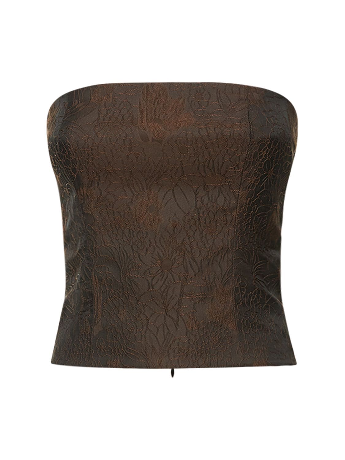 Shop Reformation Giorgia Strapless Top In Brown