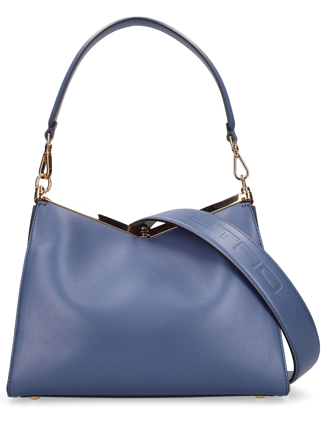 Blue Vela small leather shoulder bag, Etro