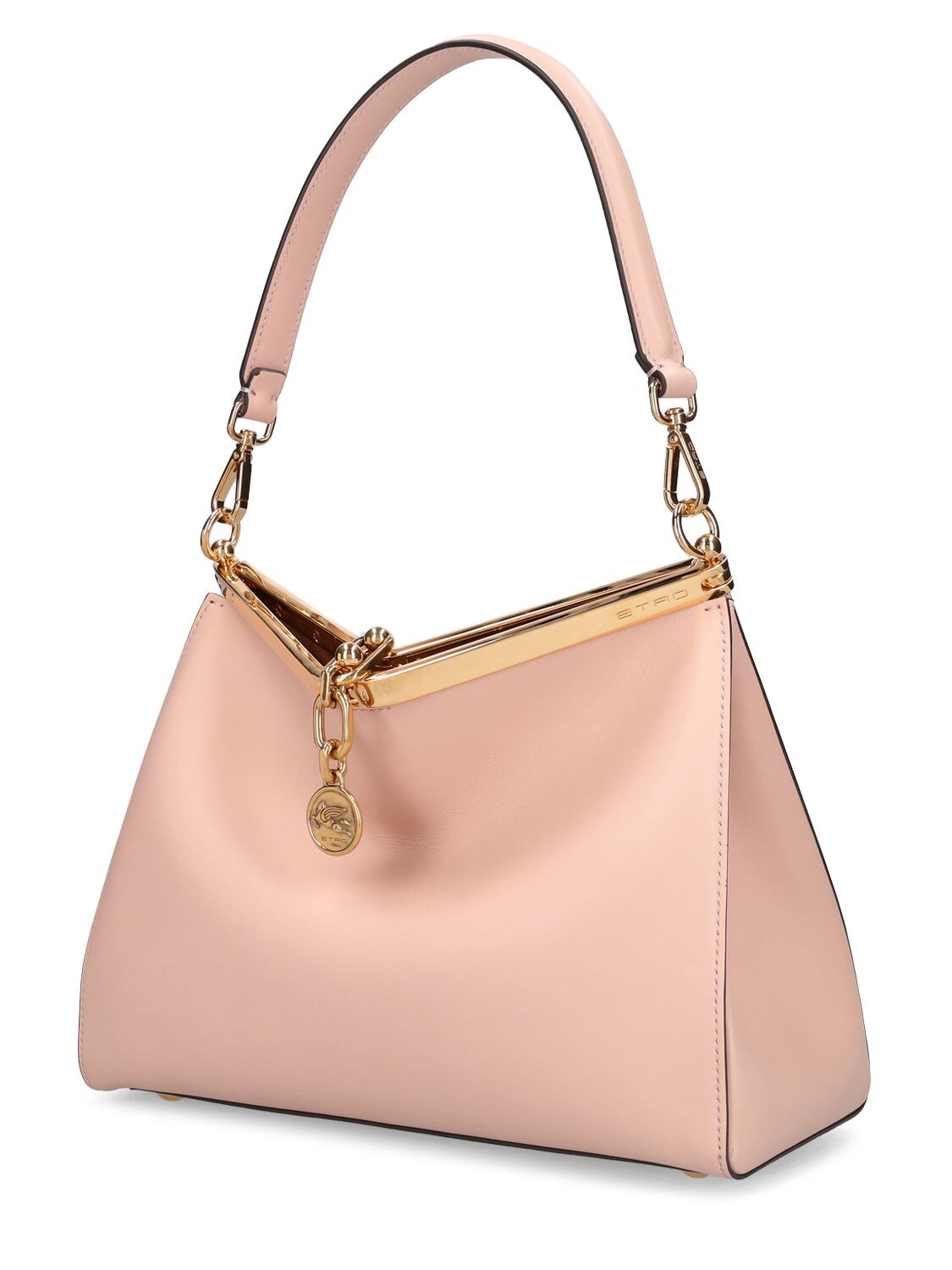 Shop Etro Medium Vela Leather Shoulder Bag In Pink