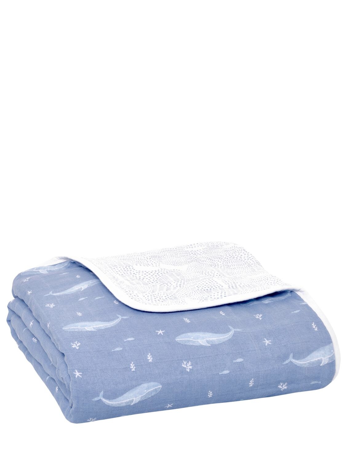 Aden + Anais Printed Organic Cotton Muslin Blanket In Blue