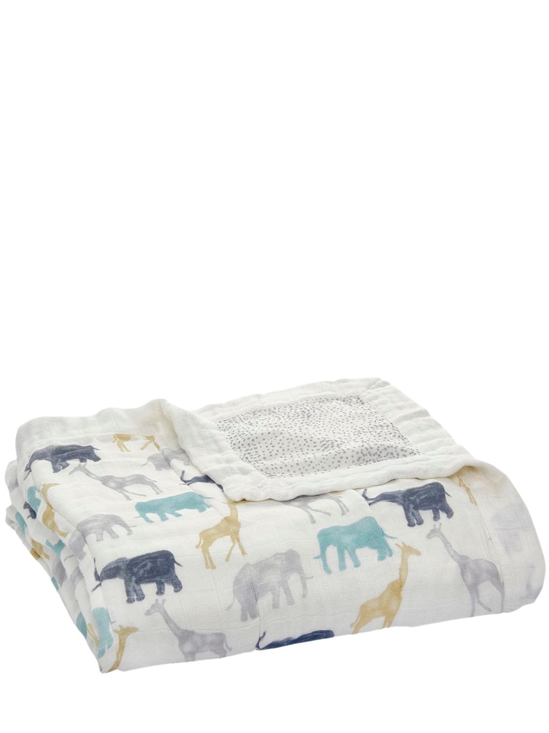 Aden + Anais Kids' Dumbo Print Cotton Muslin Blanket In Gray