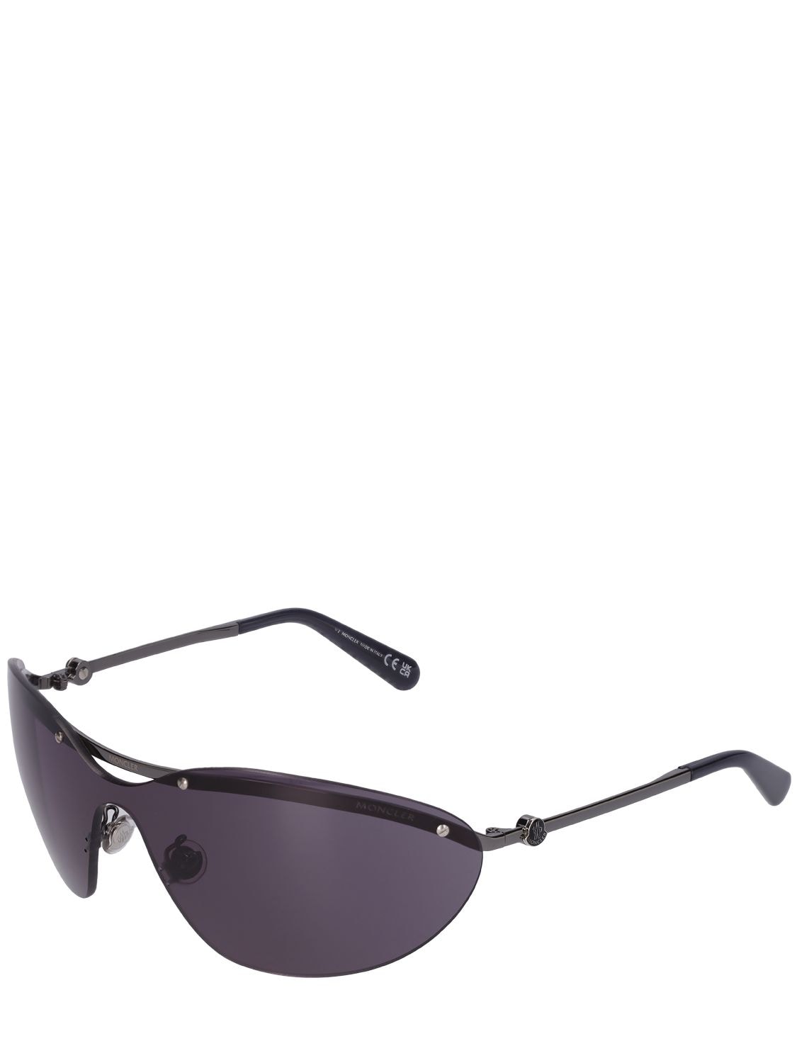 Shop Moncler Carrion Sunglasses In Gunmetal,smoke
