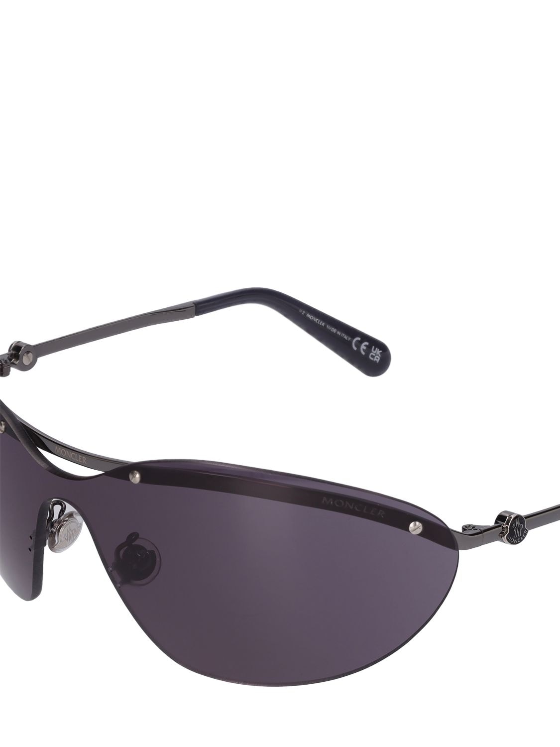Shop Moncler Carrion Sunglasses In Gunmetal,smoke