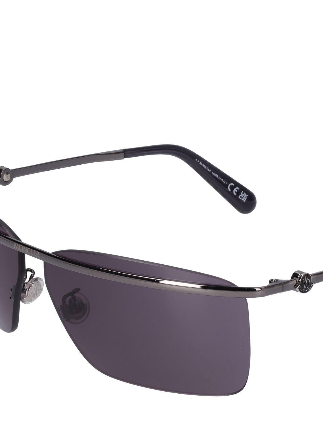 Shop Moncler Niveler Sunglasses In Gunmetal,smoke