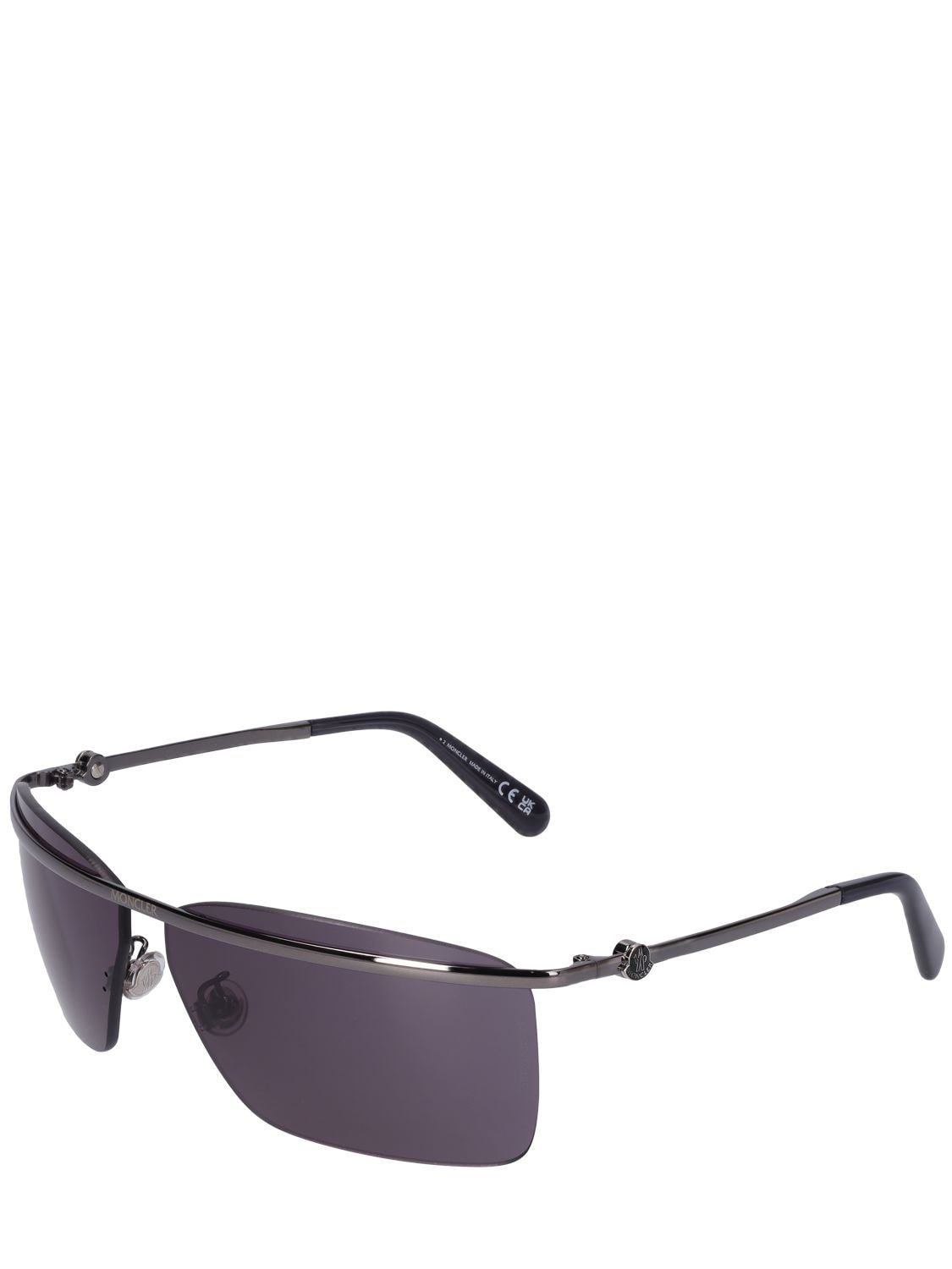 Shop Moncler Niveler Sunglasses In Gunmetal,smoke