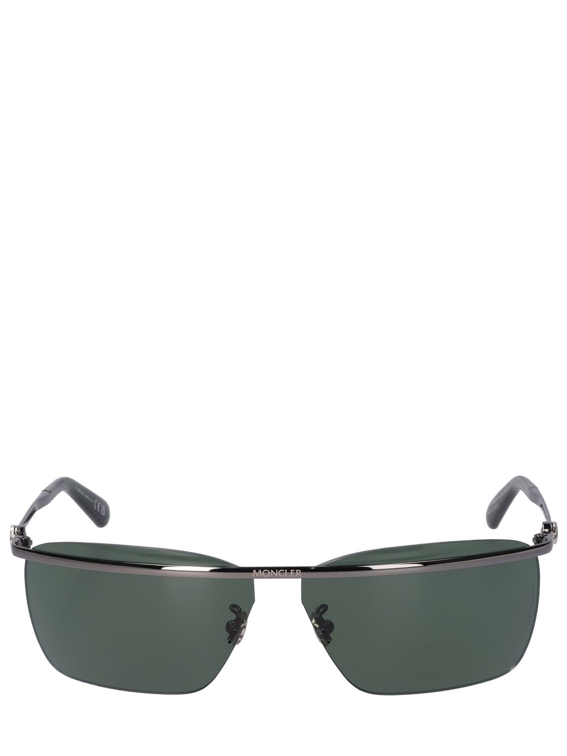 Moncler Niveler Sunglasses In Ruthenium,green