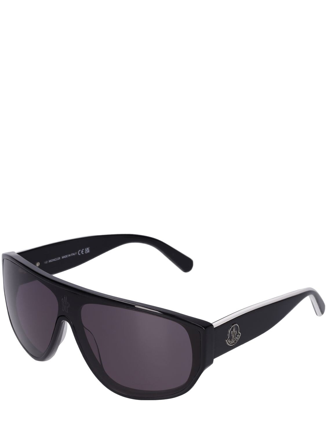 Shop Moncler Tronn Sunglasses In Black,smoke