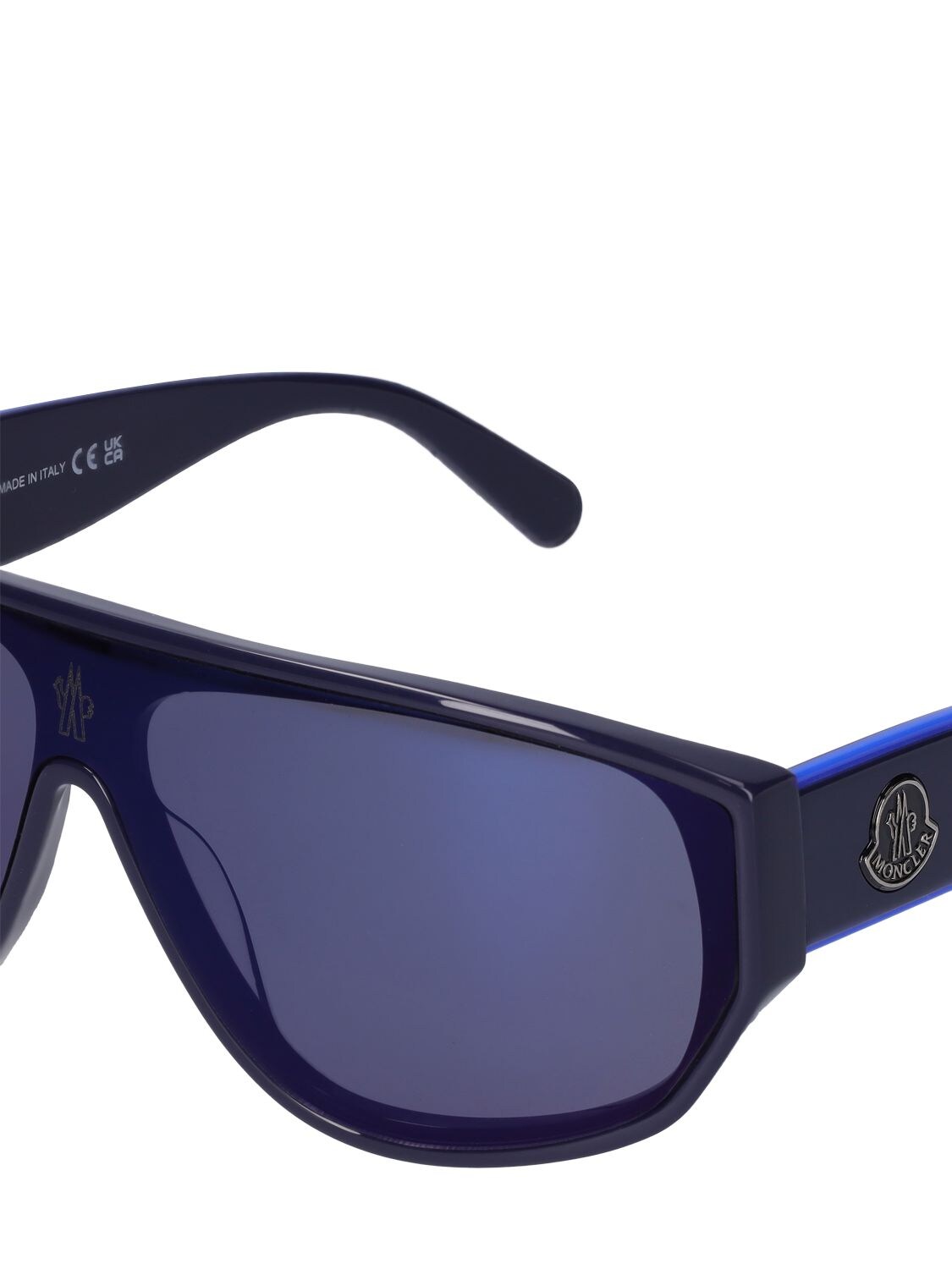 Shop Moncler Tronn Sunglasses In Shiny Blue,blue