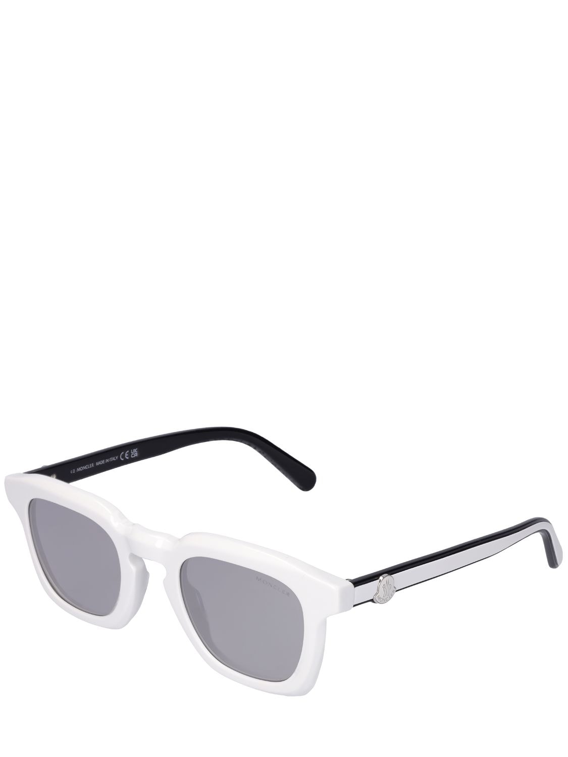 Shop Moncler Gradd Sunglasses In White,smoke